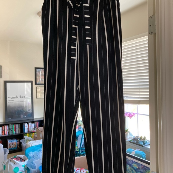 Black and White Vertical Stripped Pants